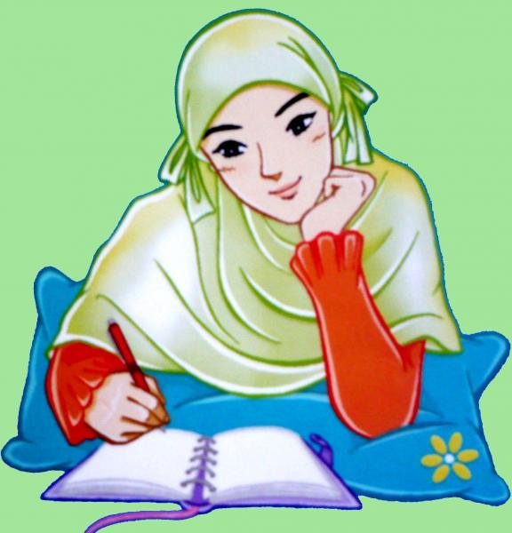 Hasil gambar untuk membaca dan menulis kartun muslimah